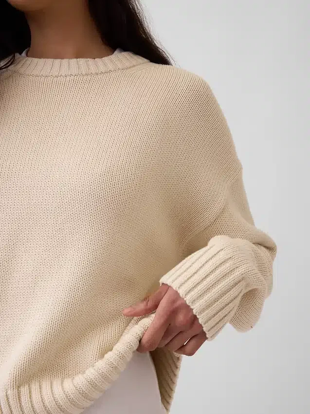 Oversize-Crop-Pullover aus 100 % Baumwolle