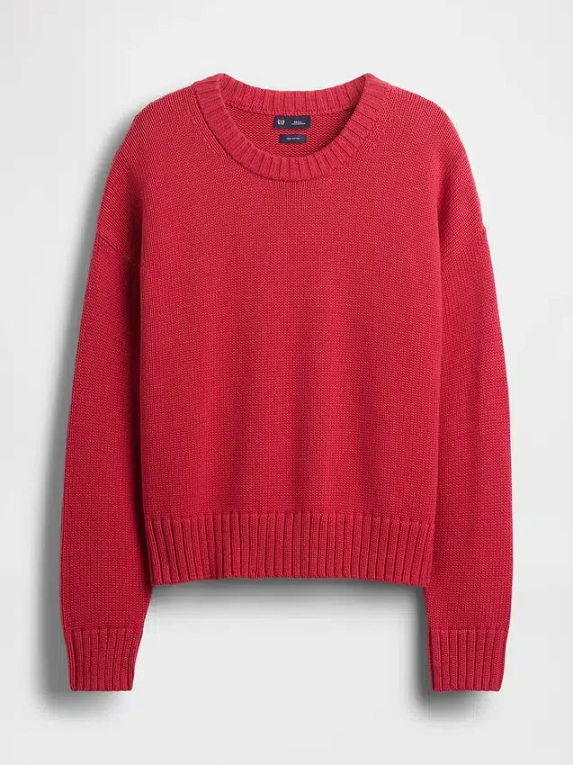 Oversize-Crop-Pullover aus 100 % Baumwolle
