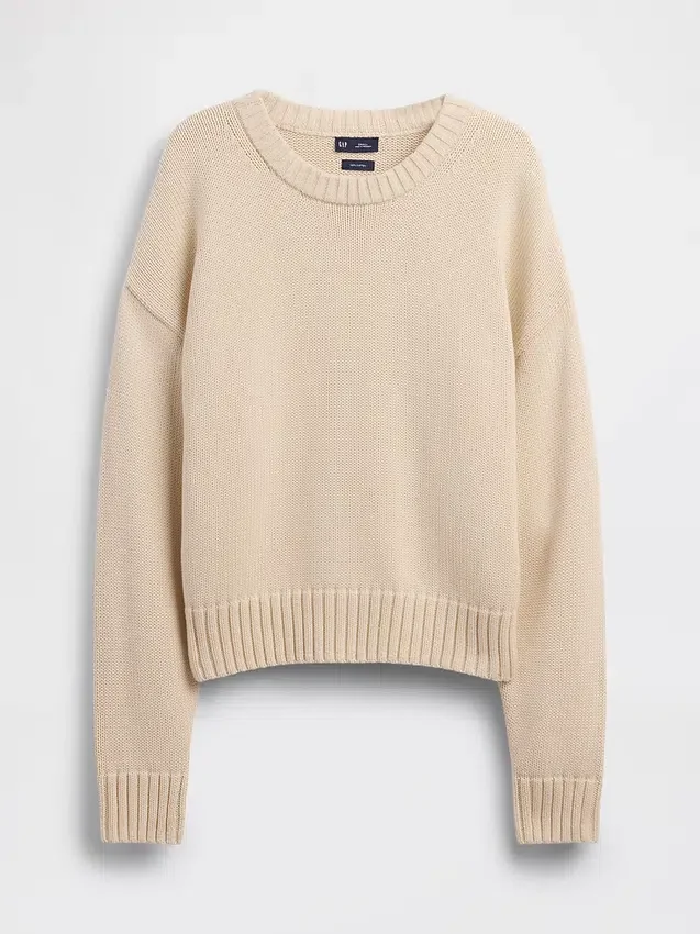 Oversize-Crop-Pullover aus 100 % Baumwolle