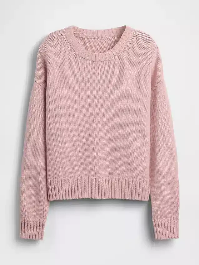 Oversize-Crop-Pullover aus 100 % Baumwolle