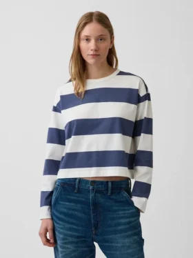 Oversize-Crop-T-Shirt aus Strick