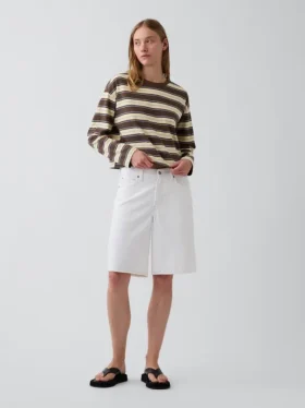 Oversize-Crop-T-Shirt aus Strick