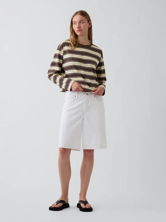 Oversize-Crop-T-Shirt aus Strick