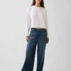Oversize-Crop-T-Shirt aus Strick