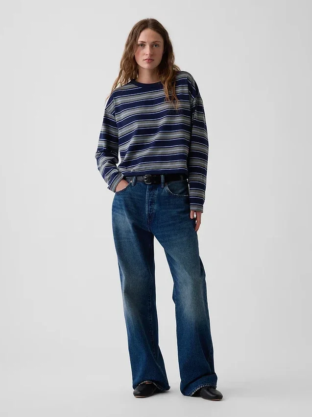 Oversize-Crop-T-Shirt aus Strick