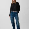 Oversize-Crop-T-Shirt aus Strick