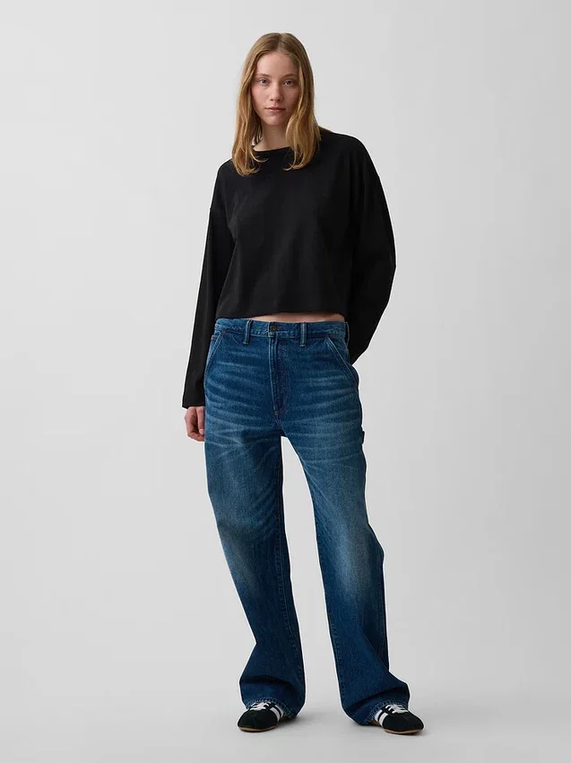 Oversize-Crop-T-Shirt aus Strick