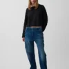 Oversize-Crop-T-Shirt aus Strick