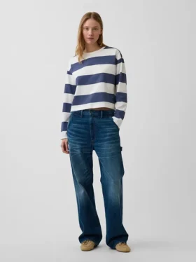 Oversize-Crop-T-Shirt aus Strick