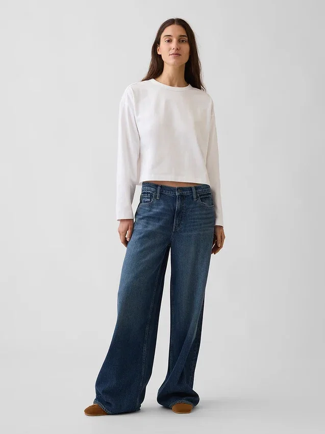 Oversize-Crop-T-Shirt aus Strick