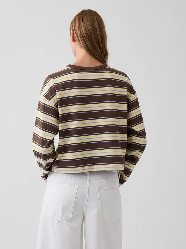 Oversize-Crop-T-Shirt aus Strick
