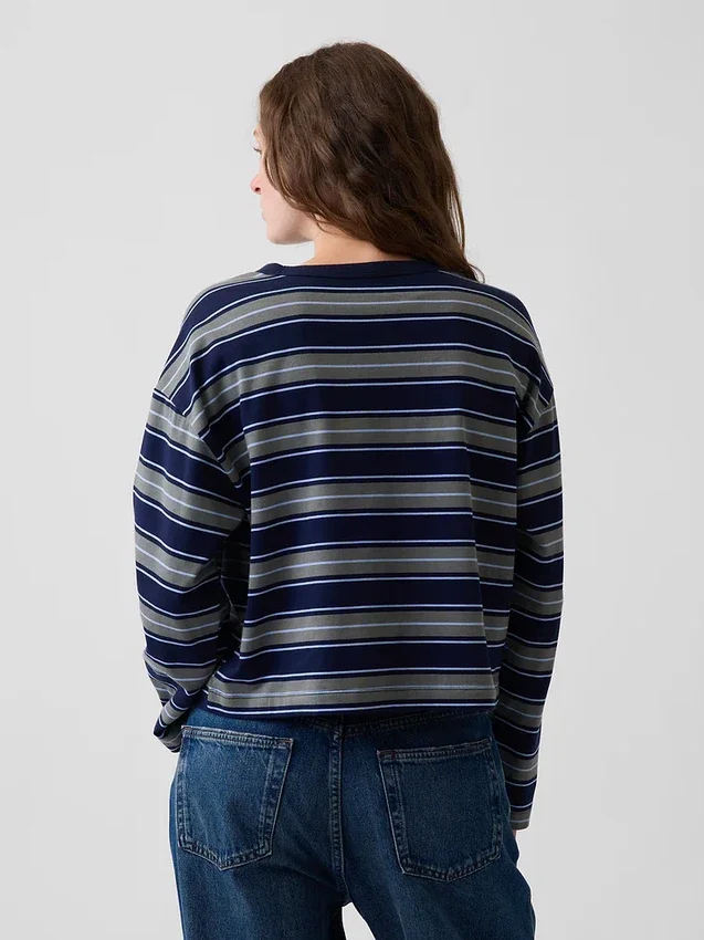 Oversize-Crop-T-Shirt aus Strick