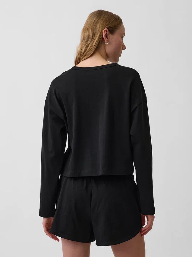 Oversize-Crop-T-Shirt aus Strick