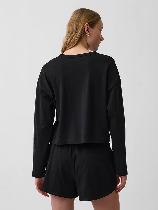 Oversize-Crop-T-Shirt aus Strick