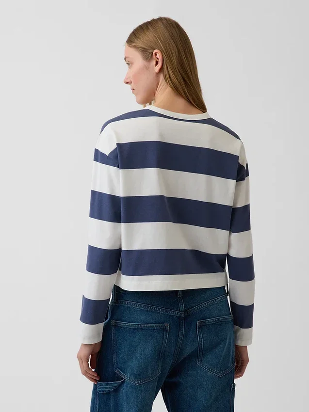 Oversize-Crop-T-Shirt aus Strick