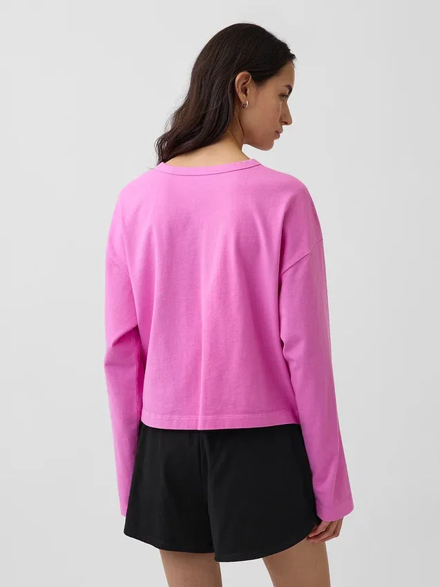 Oversize-Crop-T-Shirt aus Strick