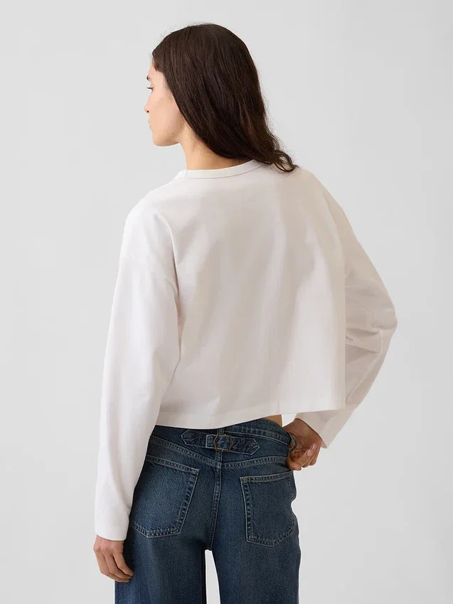 Oversize-Crop-T-Shirt aus Strick