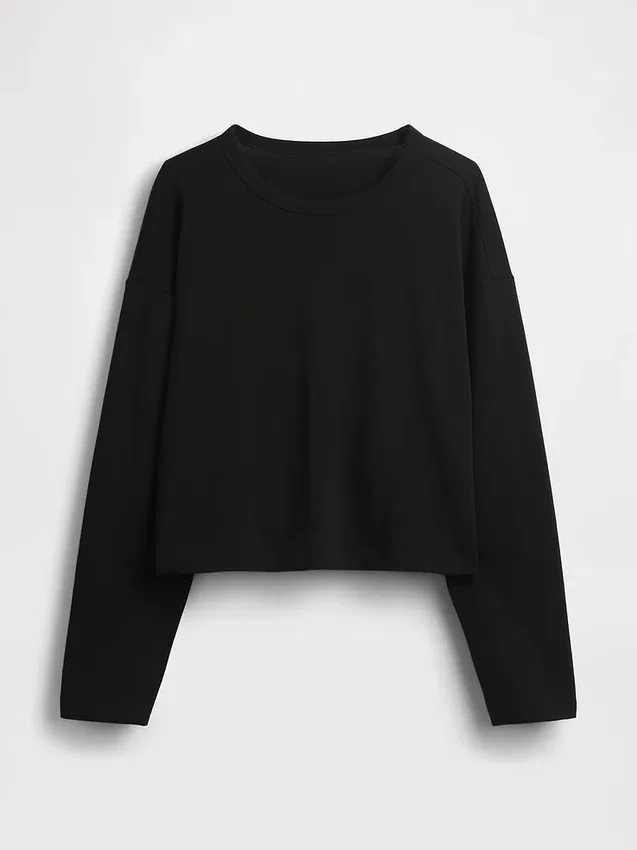 Oversize-Crop-T-Shirt aus Strick
