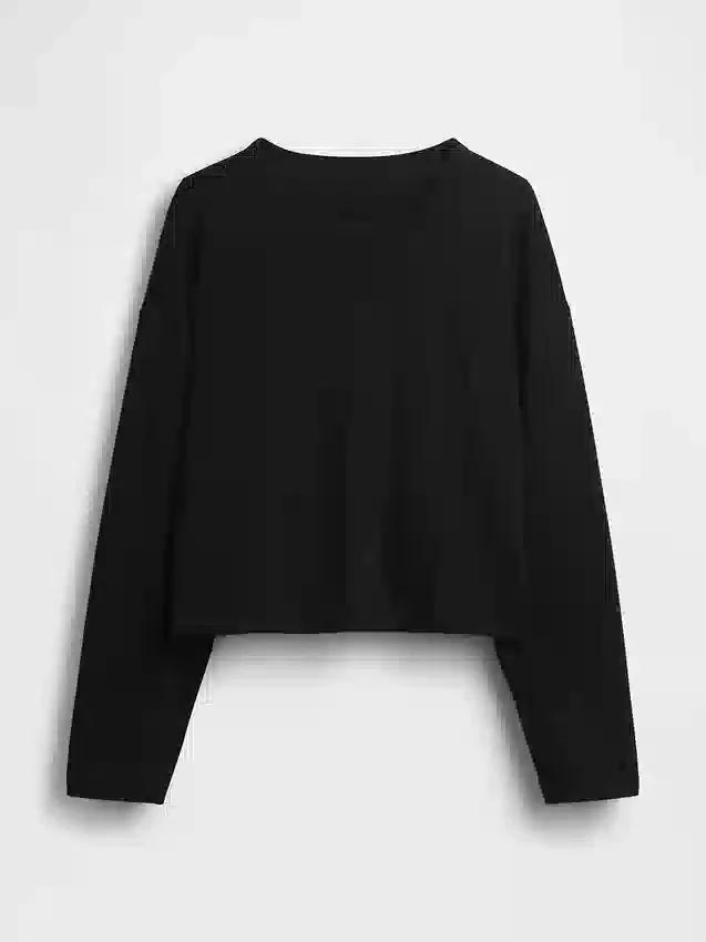 Oversize-Crop-T-Shirt aus Strick