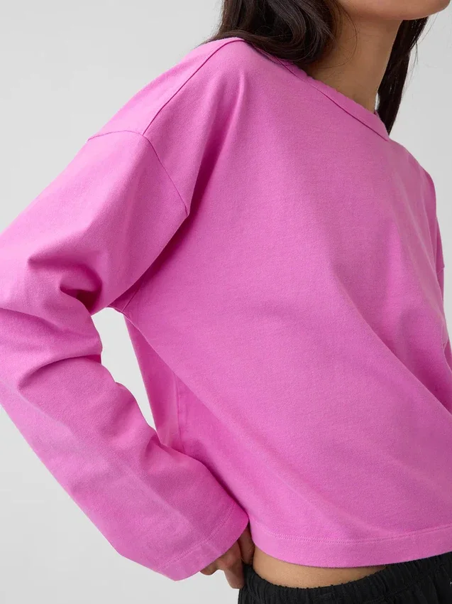 Oversize-Crop-T-Shirt aus Strick