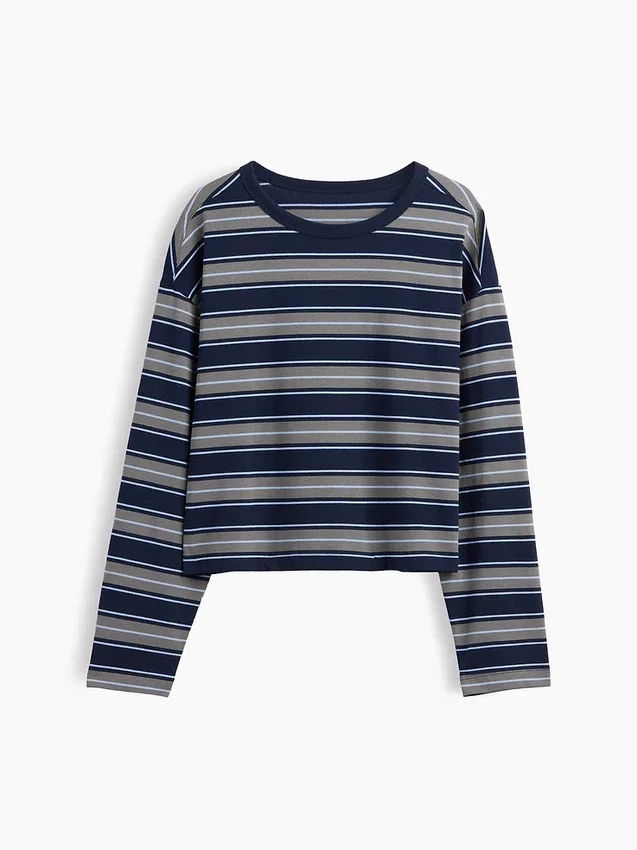 Oversize-Crop-T-Shirt aus Strick