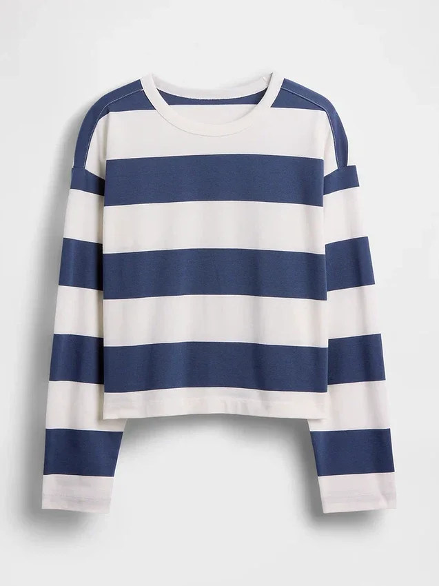Oversize-Crop-T-Shirt aus Strick