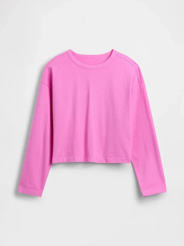 Oversize-Crop-T-Shirt aus Strick