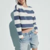 Oversize-Crop-T-Shirt aus Strick