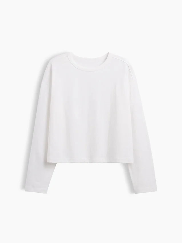 Oversize-Crop-T-Shirt aus Strick