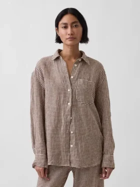 Oversize-Hemd aus 100 % Leinen