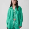 Oversize-Hemd aus 100 % Leinen