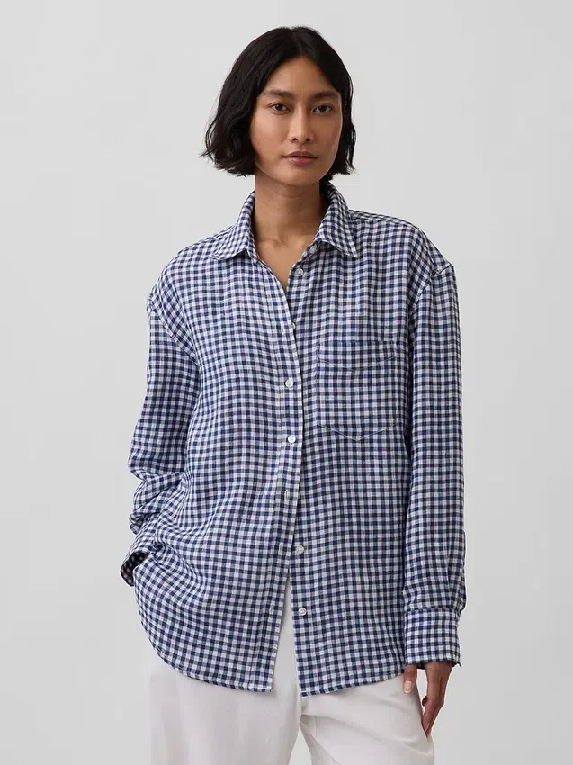 Oversize-Hemd aus 100 % Leinen
