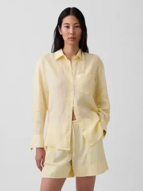 Oversize-Hemd aus 100 % Leinen