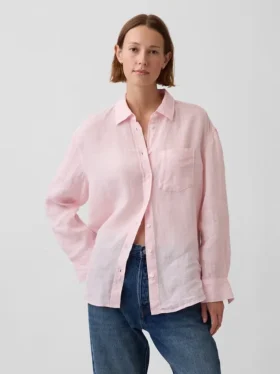 Oversize-Hemd aus 100 % Leinen