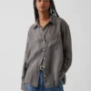 Oversize-Hemd aus 100 % Leinen
