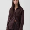 Oversize-Hemd aus 100 % Leinen