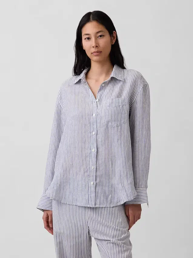 Oversize-Hemd aus 100 % Leinen