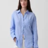 Oversize-Hemd aus 100 % Leinen