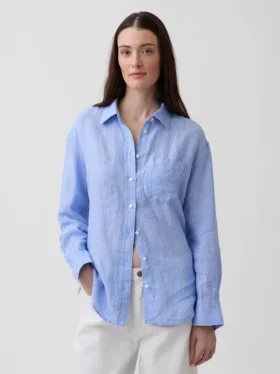 Oversize-Hemd aus 100 % Leinen