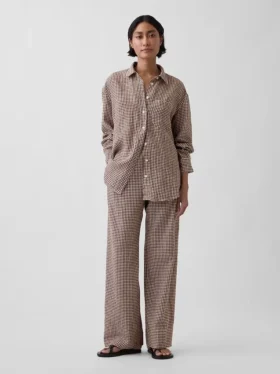 Oversize-Hemd aus 100 % Leinen
