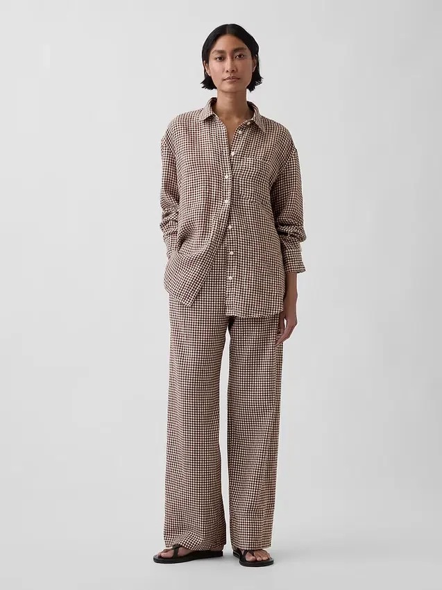 Oversize-Hemd aus 100 % Leinen