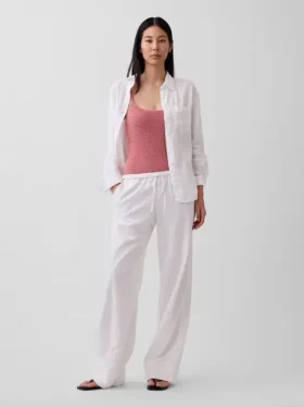 Oversize-Hemd aus 100 % Leinen