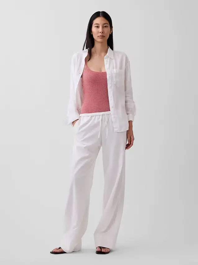 Oversize-Hemd aus 100 % Leinen