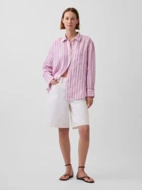 Oversize-Hemd aus 100 % Leinen