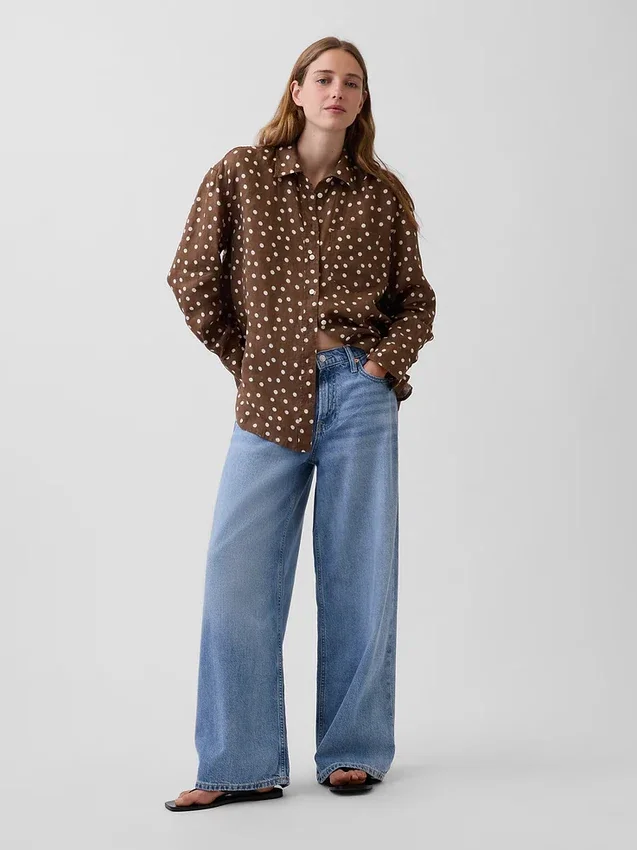 Oversize-Hemd aus 100 % Leinen