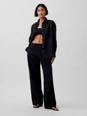 Oversize-Hemd aus 100 % Leinen