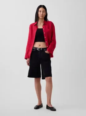 Oversize-Hemd aus 100 % Leinen