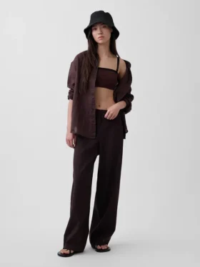 Oversize-Hemd aus 100 % Leinen