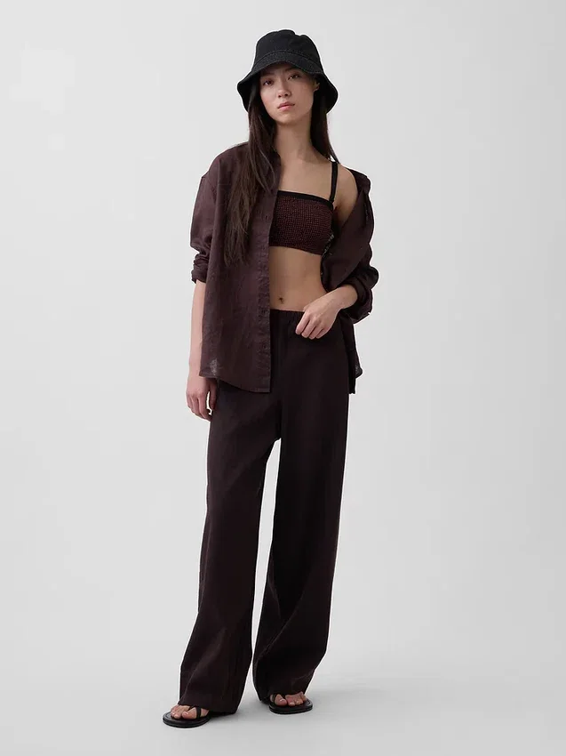 Oversize-Hemd aus 100 % Leinen