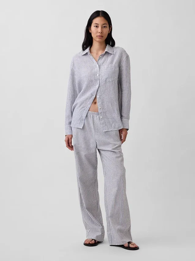 Oversize-Hemd aus 100 % Leinen
